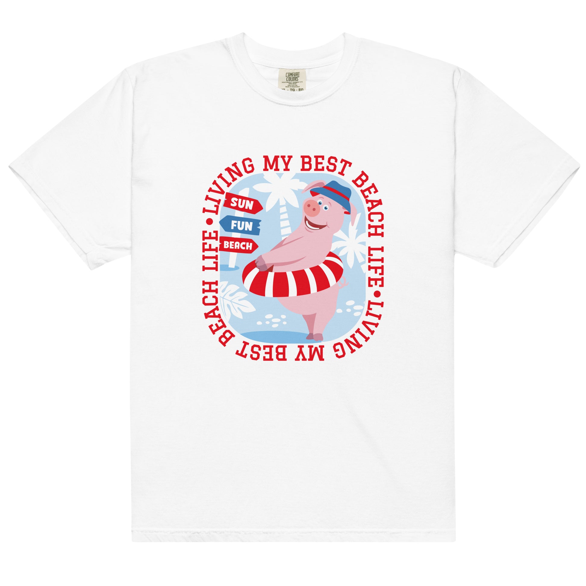 Masha and the Bear Friends Beach Life Unisex garment-dyed heavyweight t-shirt White T-SHIRT