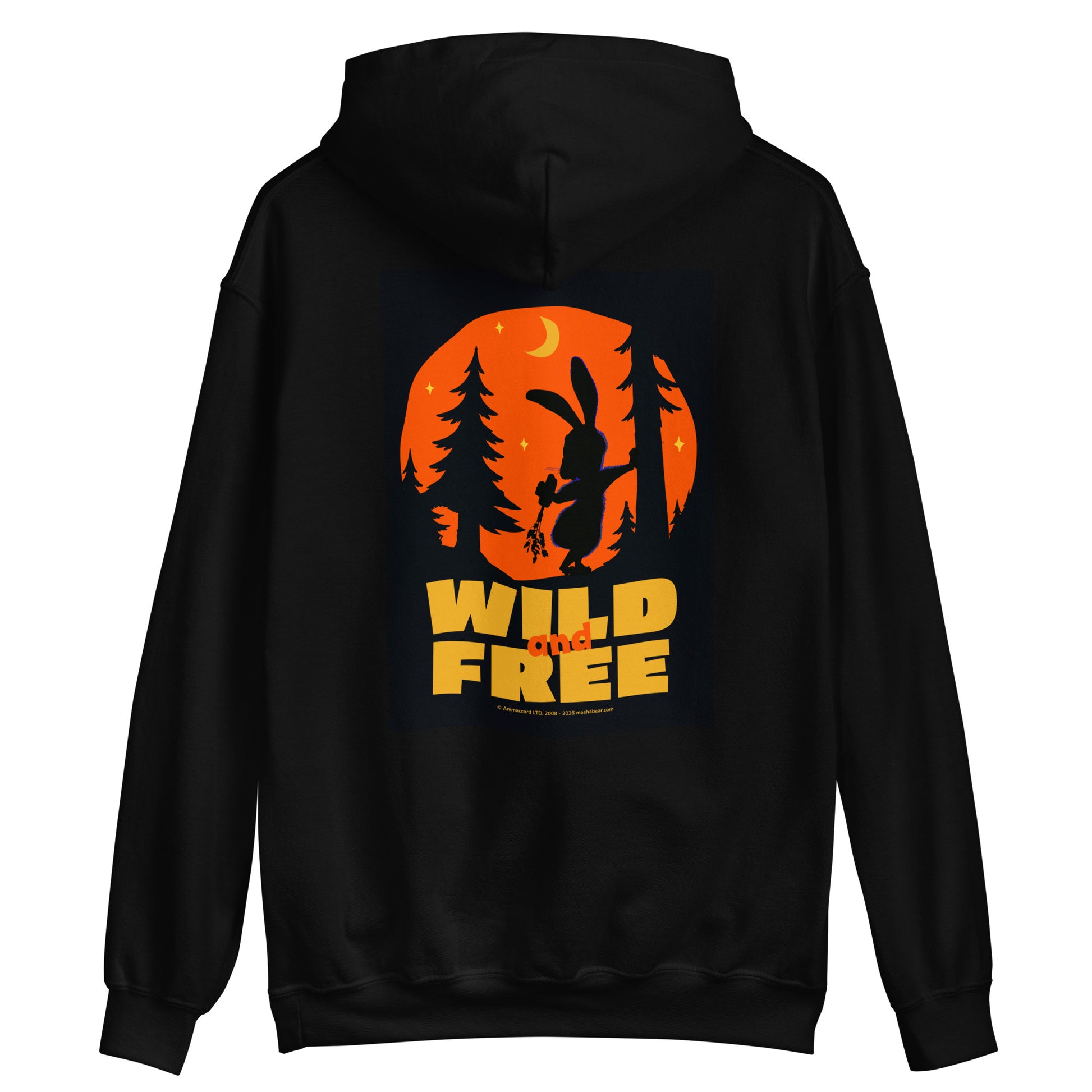 Masha and the Bear Friends Wild and Free Unisex Hoodie with Back Print T-SHIRT