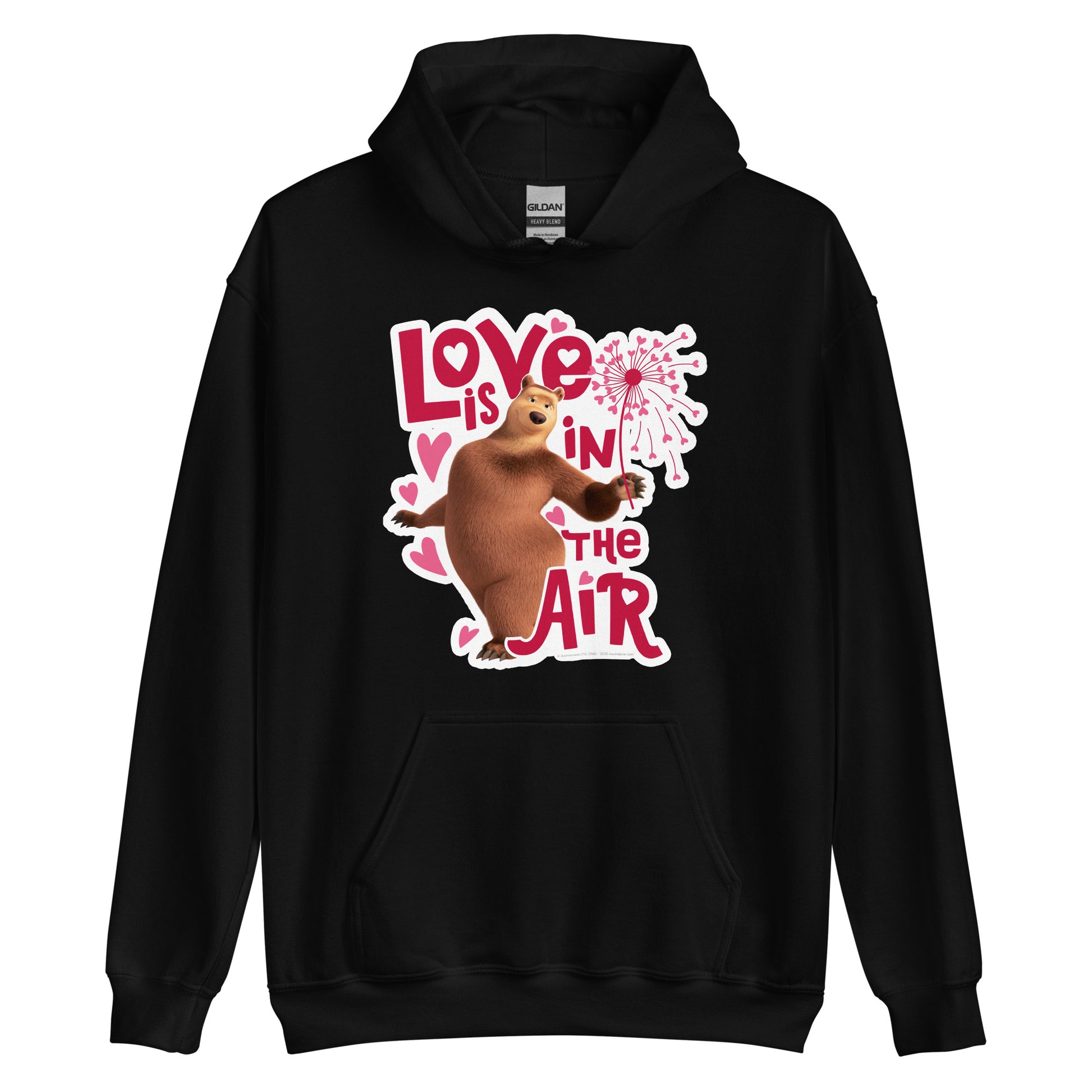 Masha and the Bear Friends Love Is In The Air Unisex Hoodie Black T-SHIRT