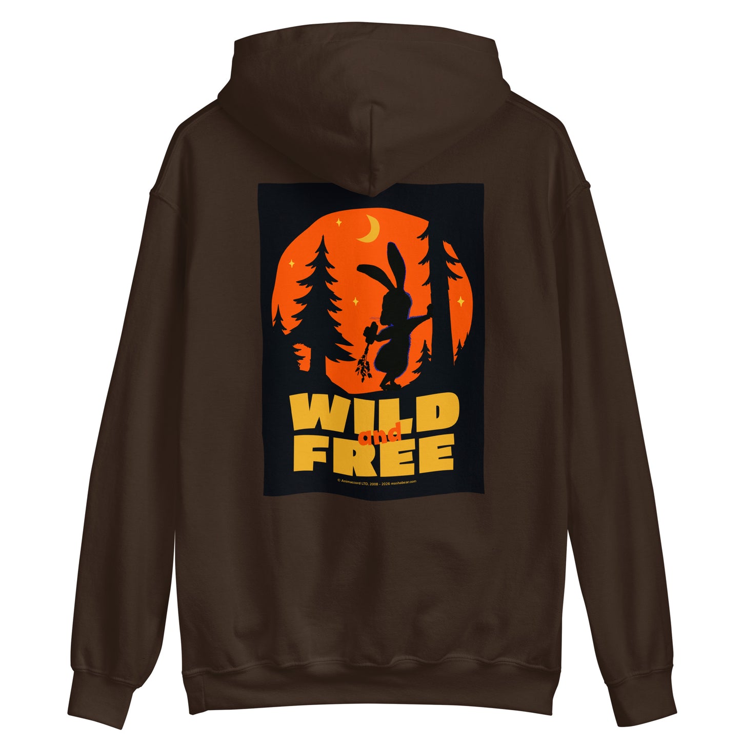 Masha and the Bear Friends Wild and Free Unisex Hoodie with Back Print T-SHIRT