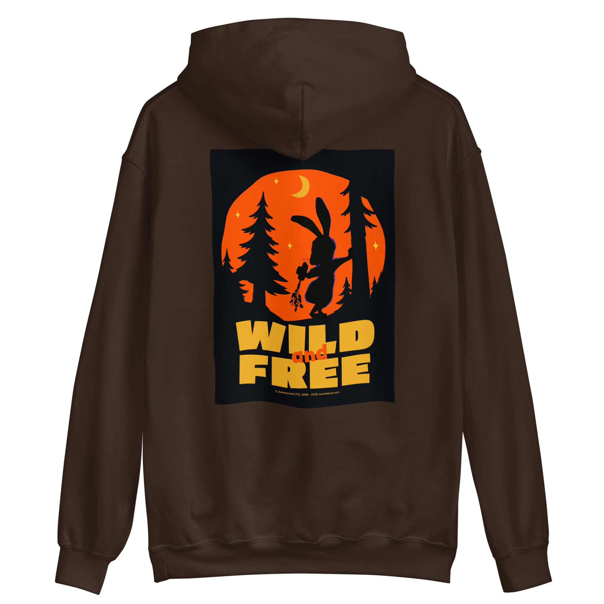 Masha and the Bear Friends Wild and Free Unisex Hoodie with Back Print T-SHIRT