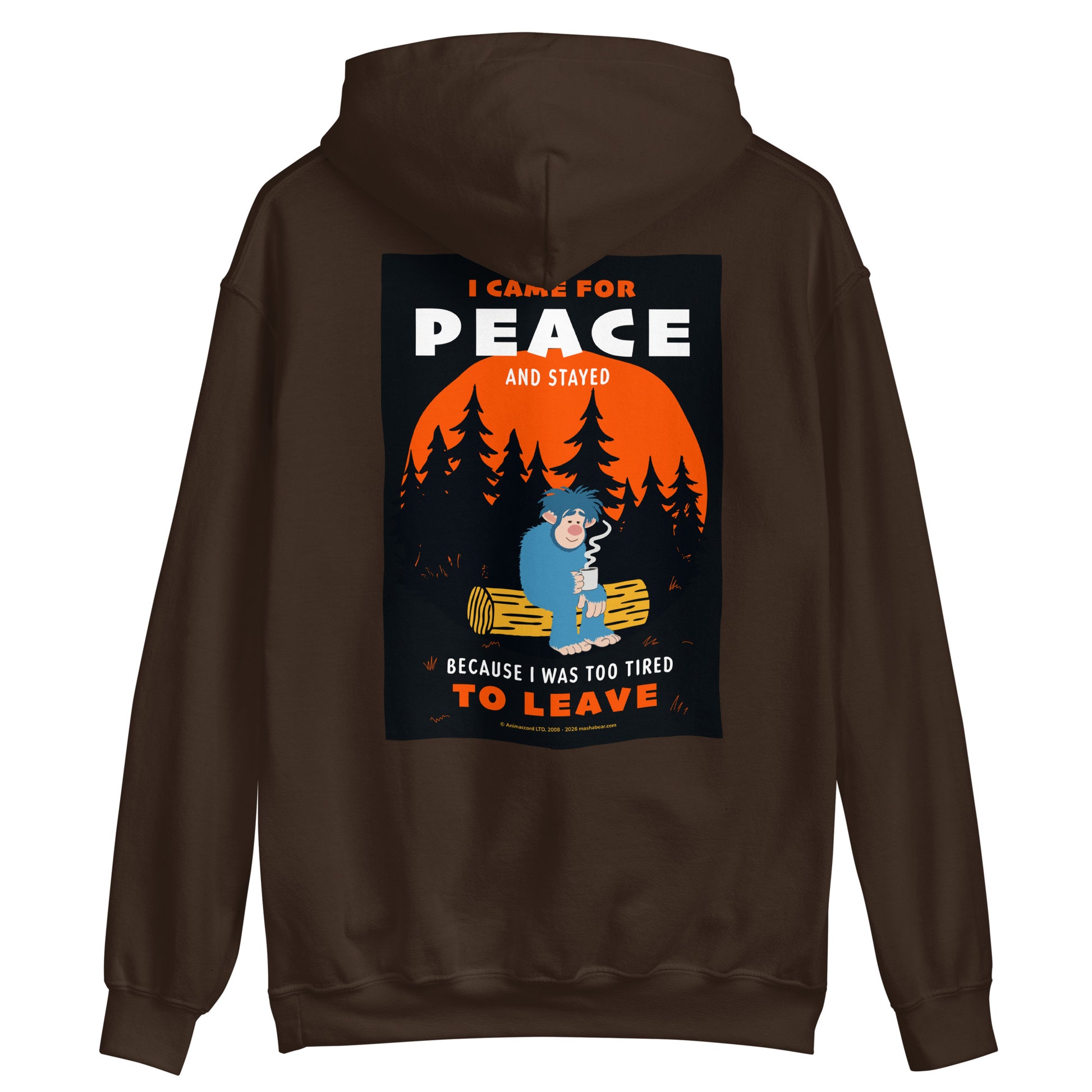 Masha and the Bear Friends I Came for Peace Unisex Hoodie with Back Print T-SHIRT
