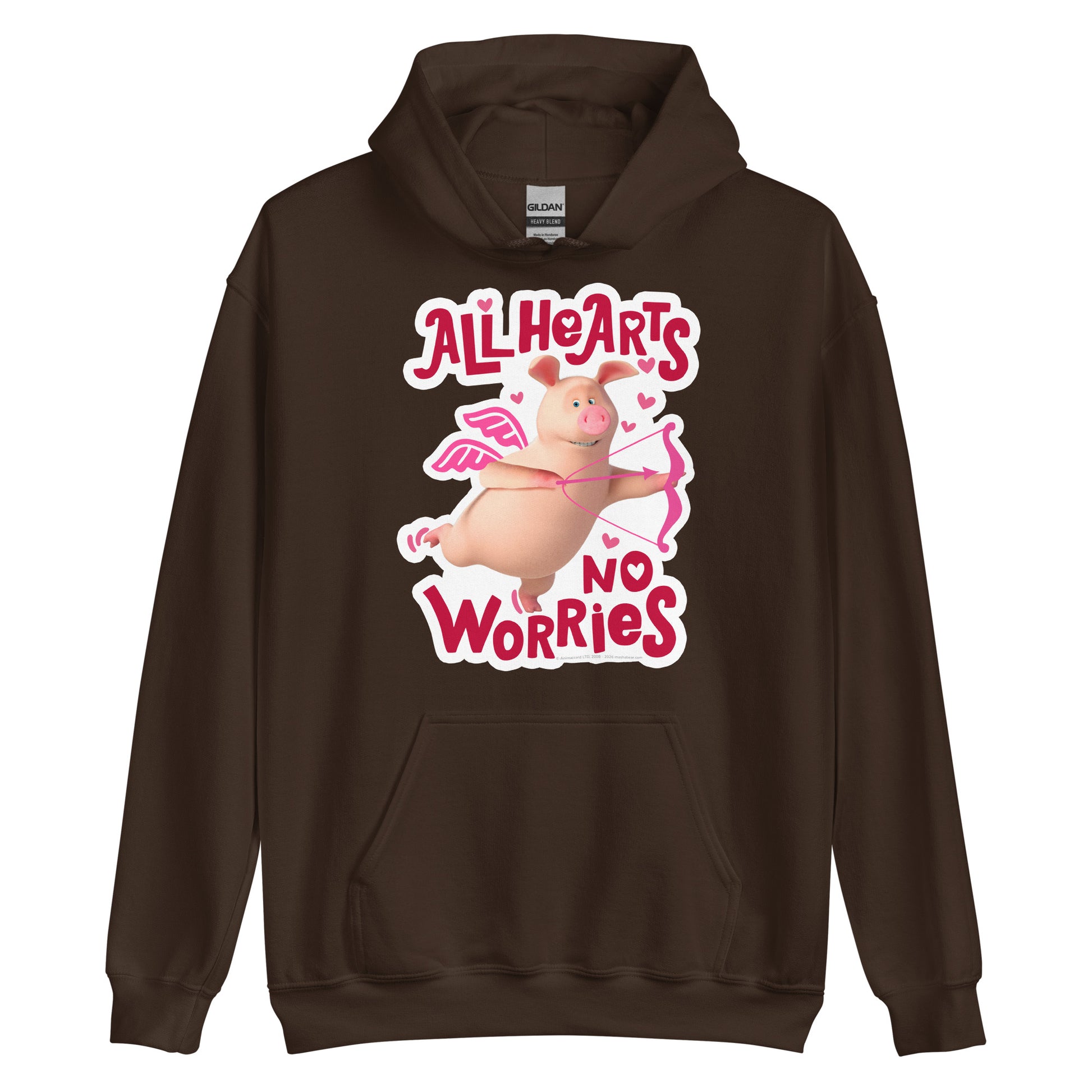 Masha and the Bear Friends No Worries Unisex Hoodie Dark Chocolate T-SHIRT