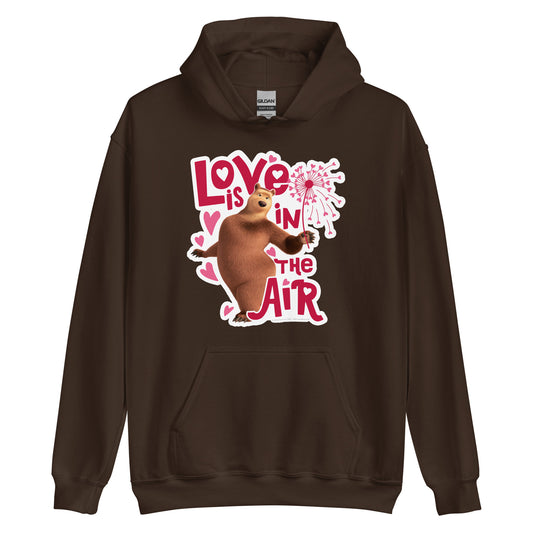 Masha and the Bear Friends Love Is In The Air Unisex Hoodie Dark Chocolate T-SHIRT