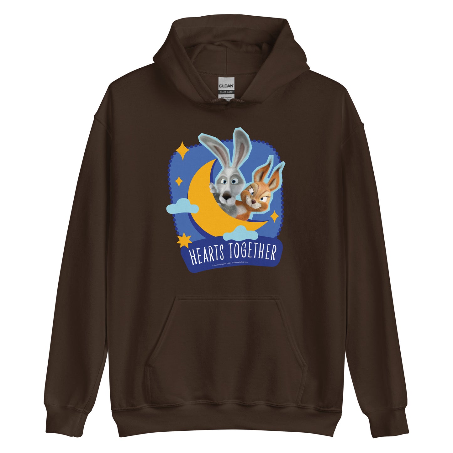 Masha and the Bear Friends Hearts Together Unisex Hoodie Dark Chocolate T-SHIRT