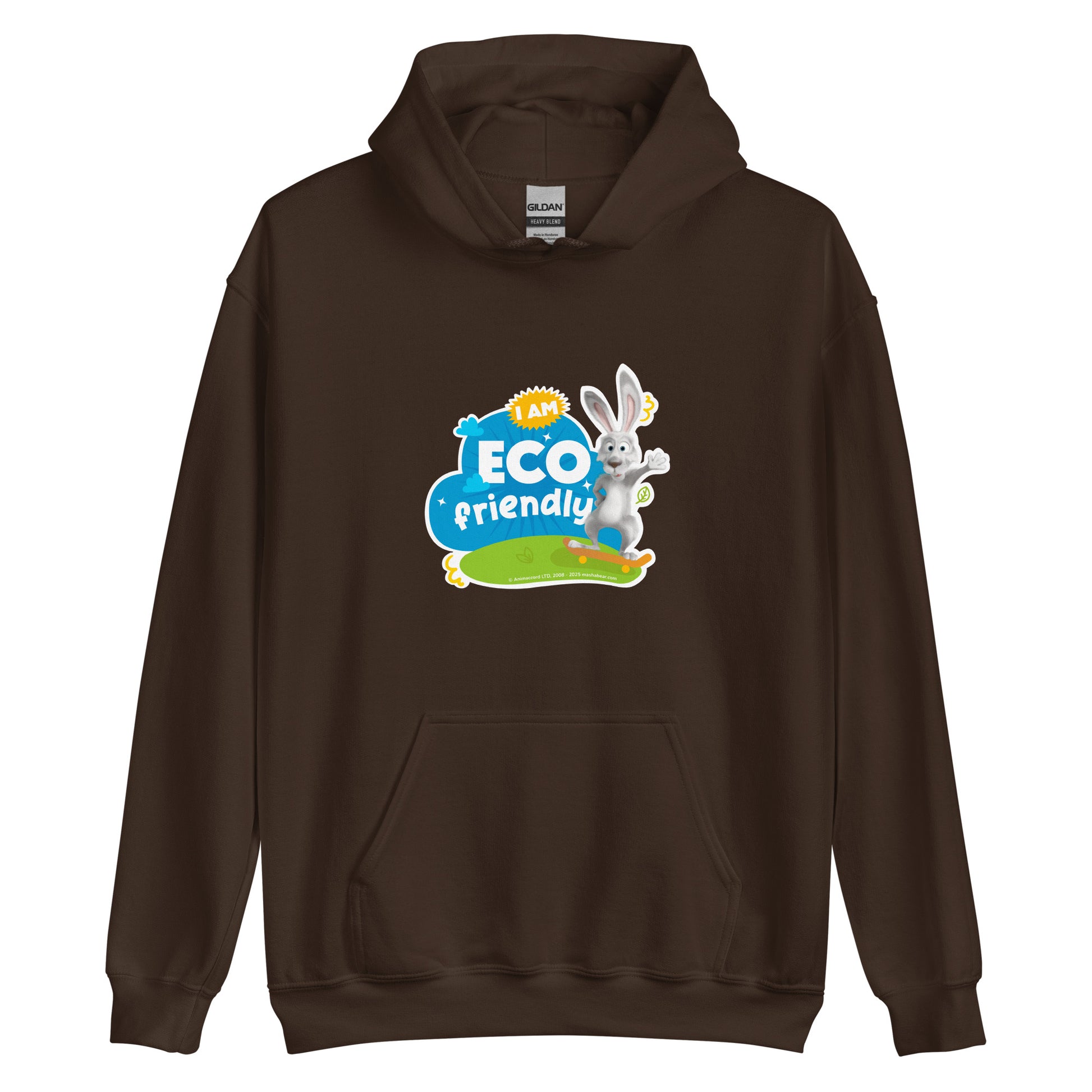 Masha and the Bear Friends Eco Friendly Unisex Hoodie Dark Chocolate T-SHIRT