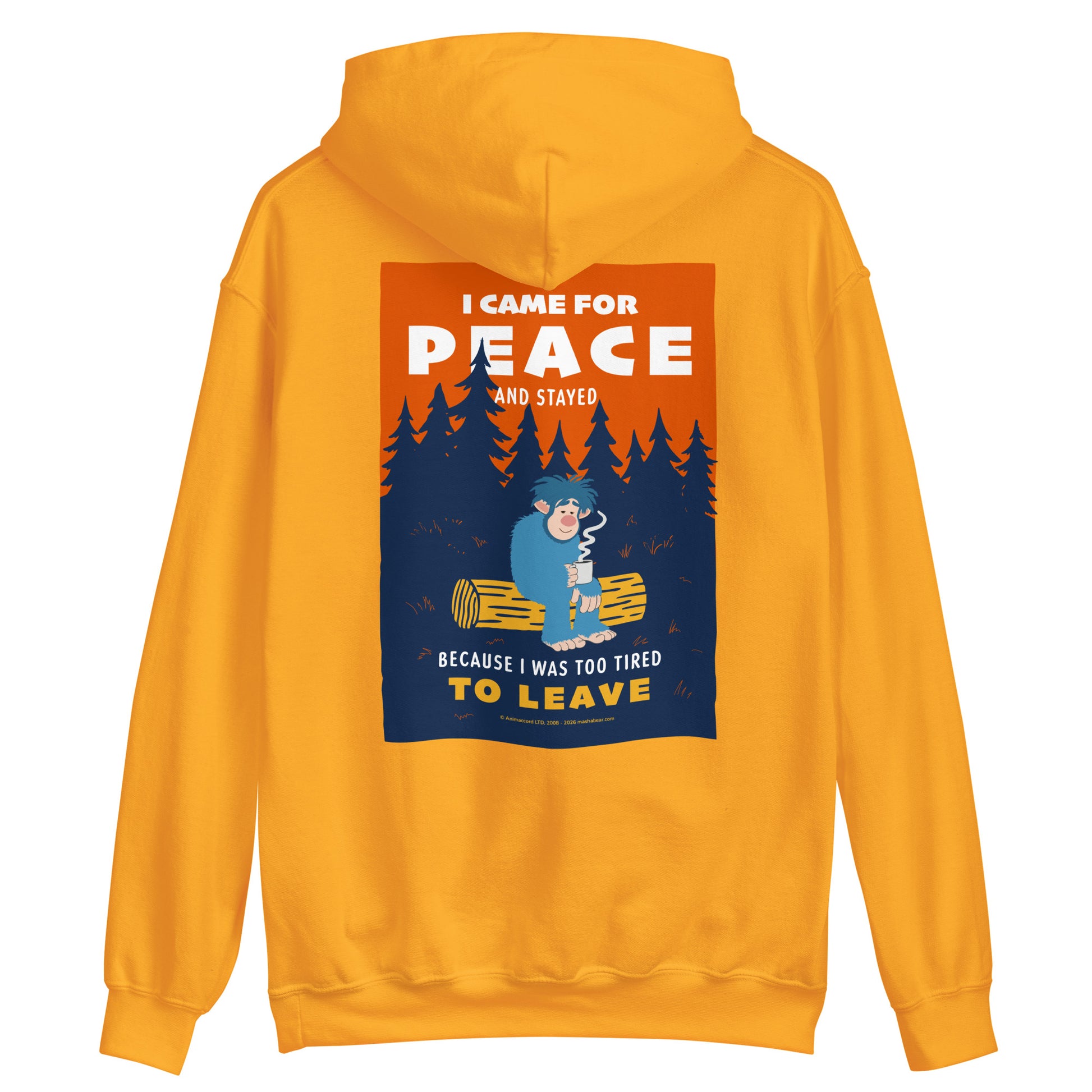 Masha and the Bear Friends I Came for Peace Unisex Hoodie with Back Print T-SHIRT