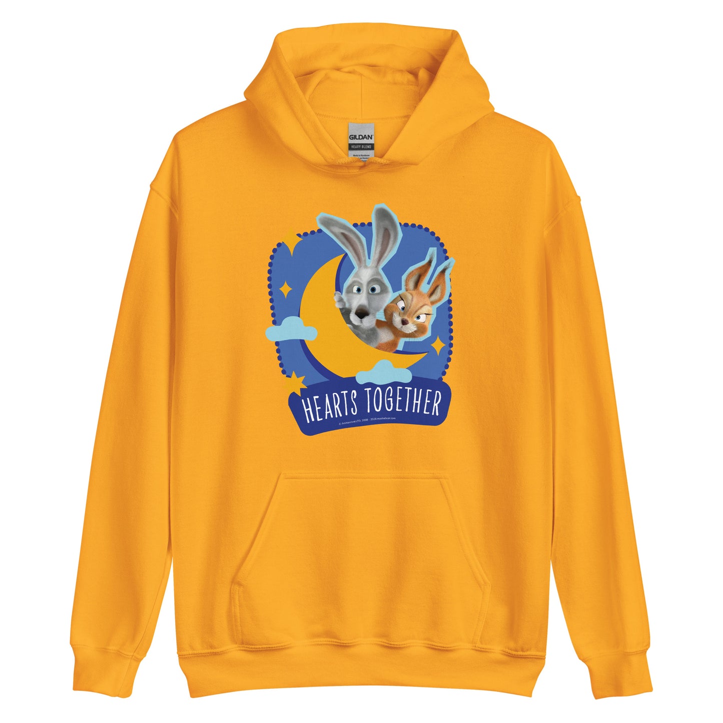 Masha and the Bear Friends Hearts Together Unisex Hoodie Gold T-SHIRT