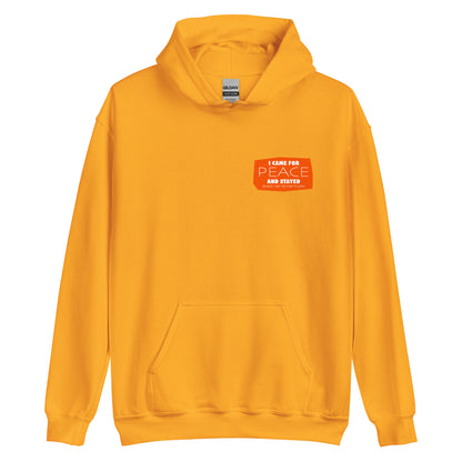Masha and the Bear Friends I Came for Peace Unisex Hoodie with Back Print Gold T-SHIRT