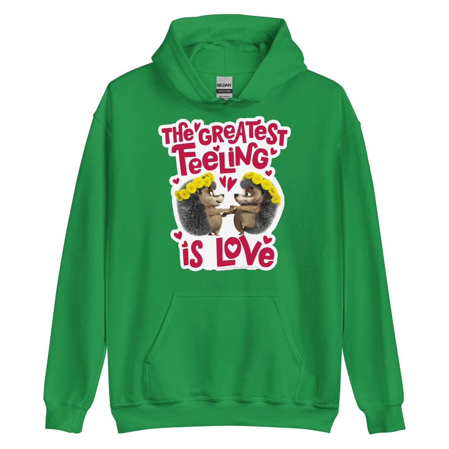 Masha and the Bear Friends Greatest Feeling Unisex Hoodie Irish Green T-SHIRT