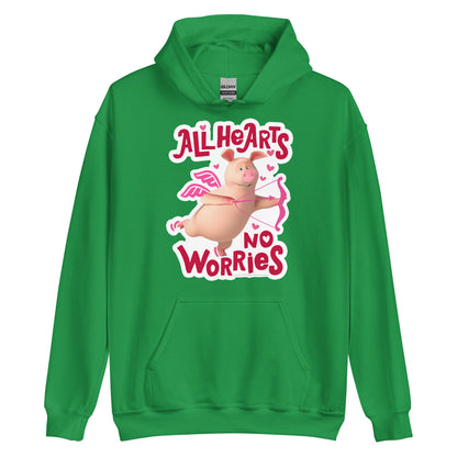 Masha and the Bear Friends No Worries Unisex Hoodie Irish Green T-SHIRT