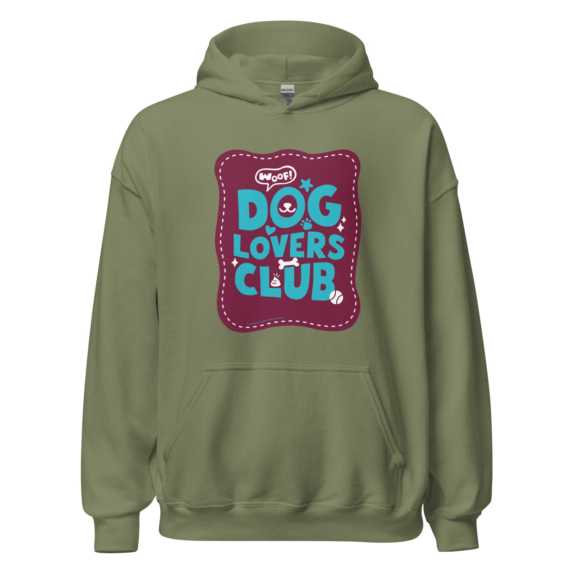 Masha and the Bear Friends Dog Lovers Club Unisex Hoodie Military Green T-SHIRT