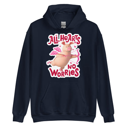 Masha and the Bear Friends No Worries Unisex Hoodie Navy T-SHIRT