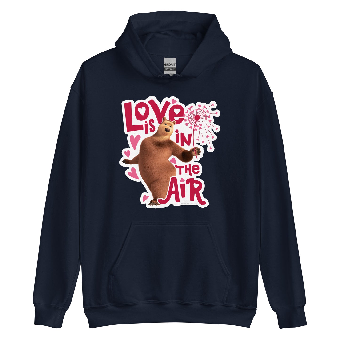 Masha and the Bear Friends Love Is In The Air Unisex Hoodie Navy T-SHIRT