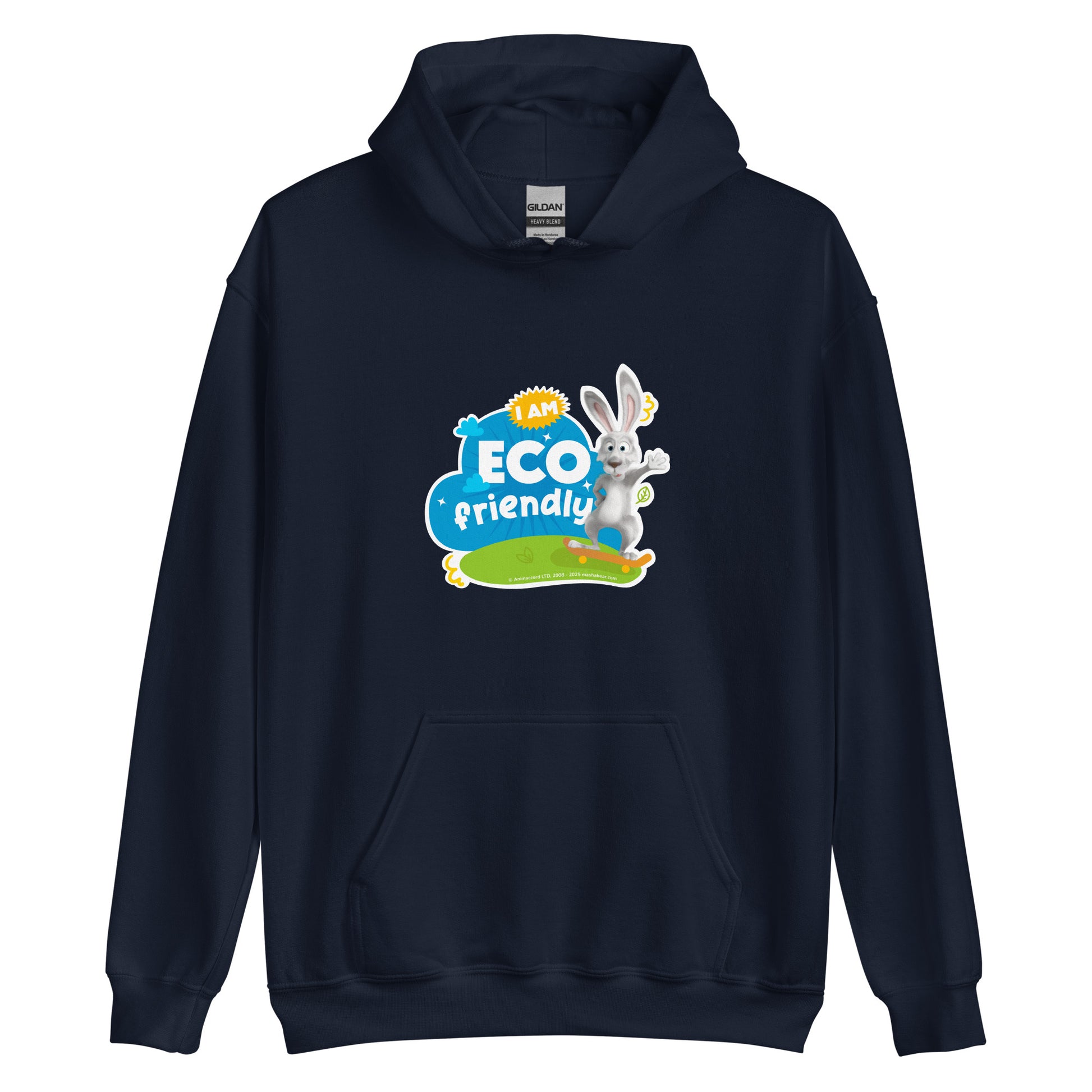 Masha and the Bear Friends Eco Friendly Unisex Hoodie Navy T-SHIRT