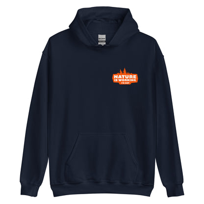 Masha and the Bear Friends Nature is Working Unisex Hoodie with Back Print Navy T-SHIRT