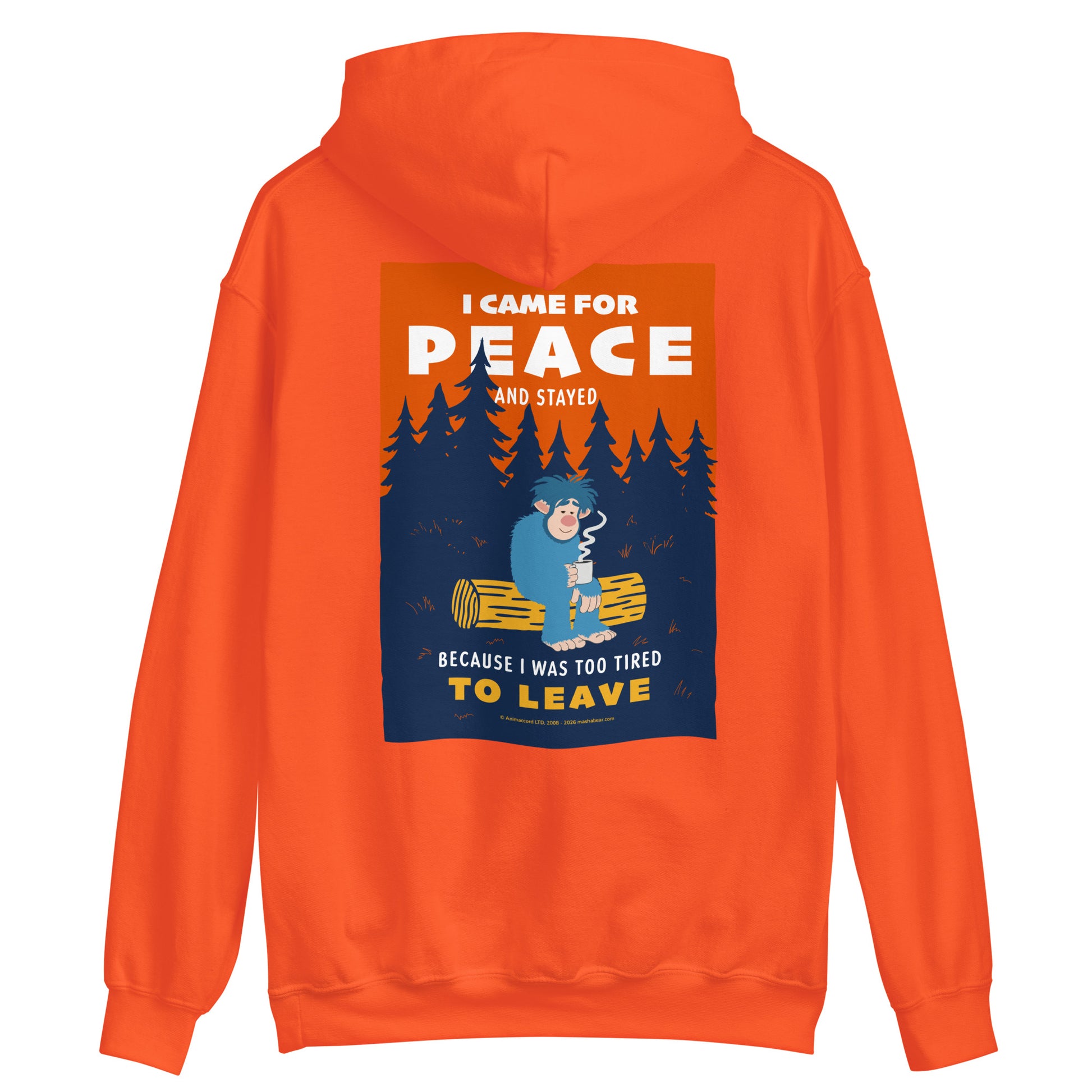Masha and the Bear Friends I Came for Peace Unisex Hoodie with Back Print T-SHIRT
