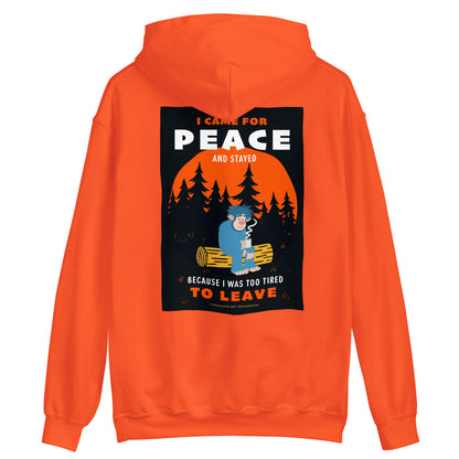 Masha and the Bear Friends I Came for Peace Unisex Hoodie with Back Print Orange T-SHIRT