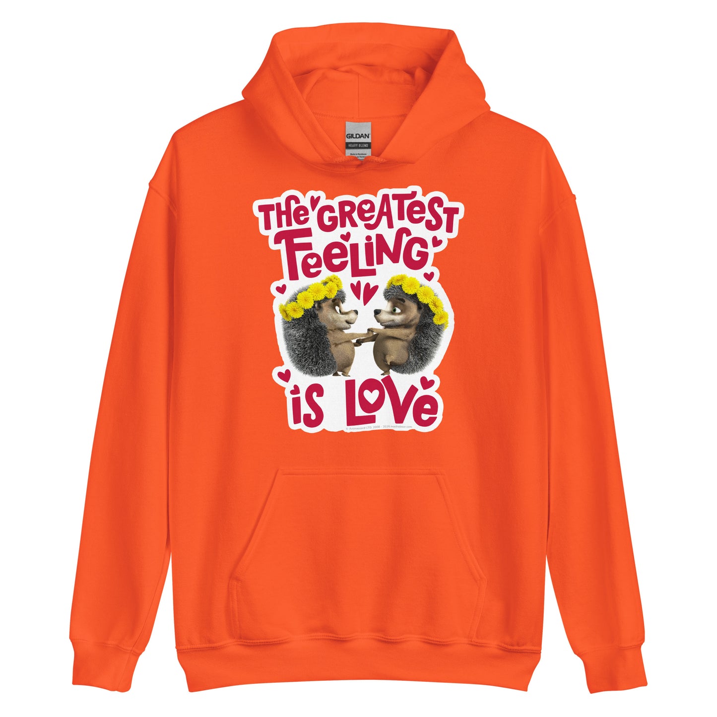 Masha and the Bear Friends Greatest Feeling Unisex Hoodie Orange T-SHIRT
