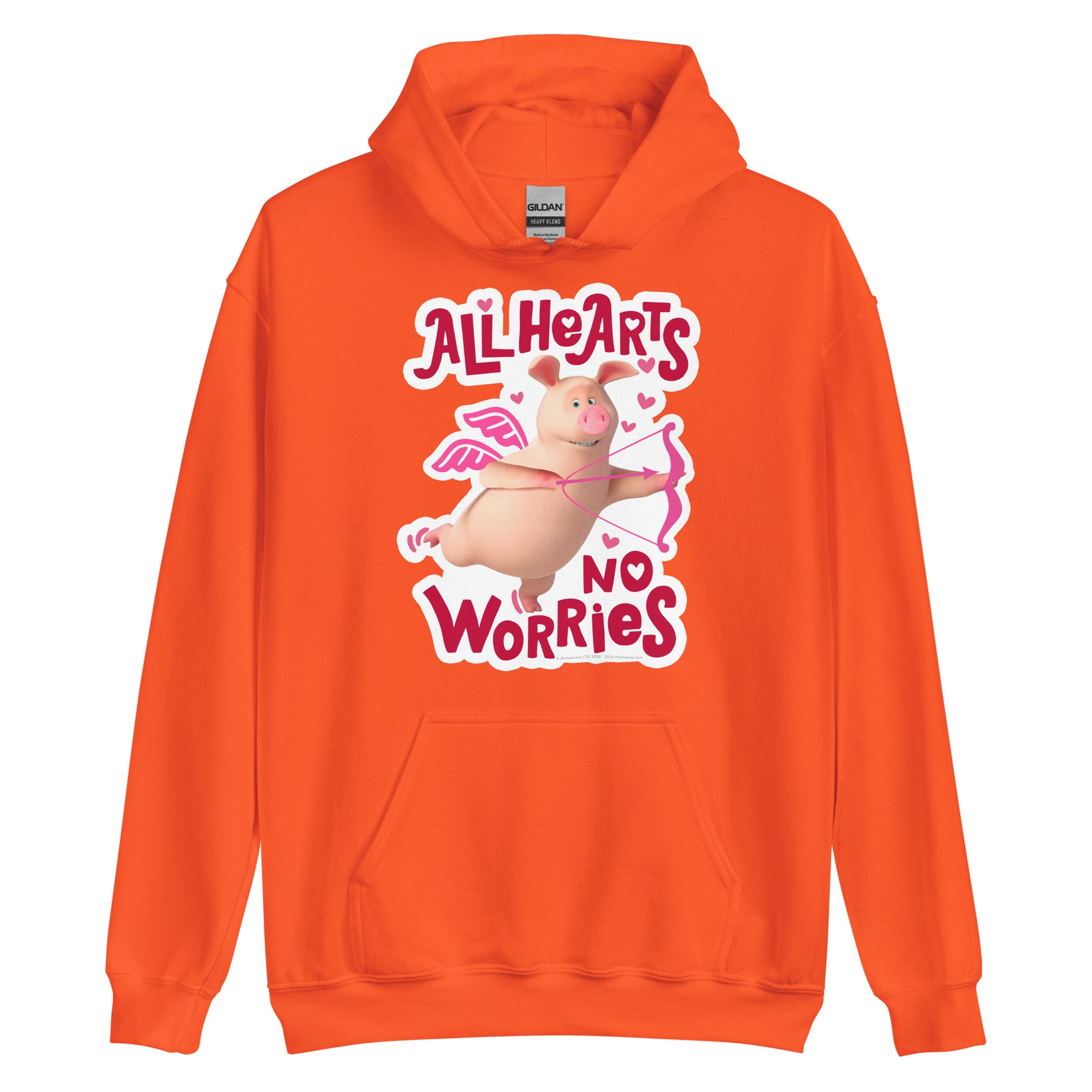 Masha and the Bear Friends No Worries Unisex Hoodie Orange T-SHIRT