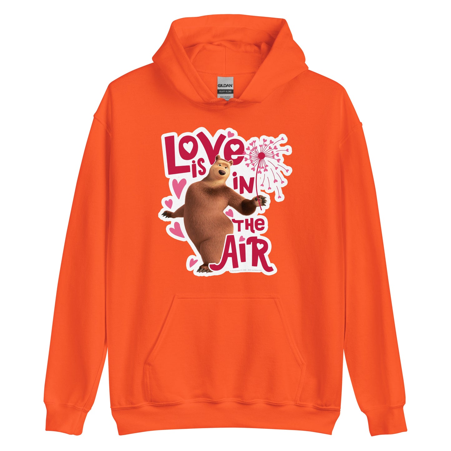 Masha and the Bear Friends Love Is In The Air Unisex Hoodie Orange T-SHIRT