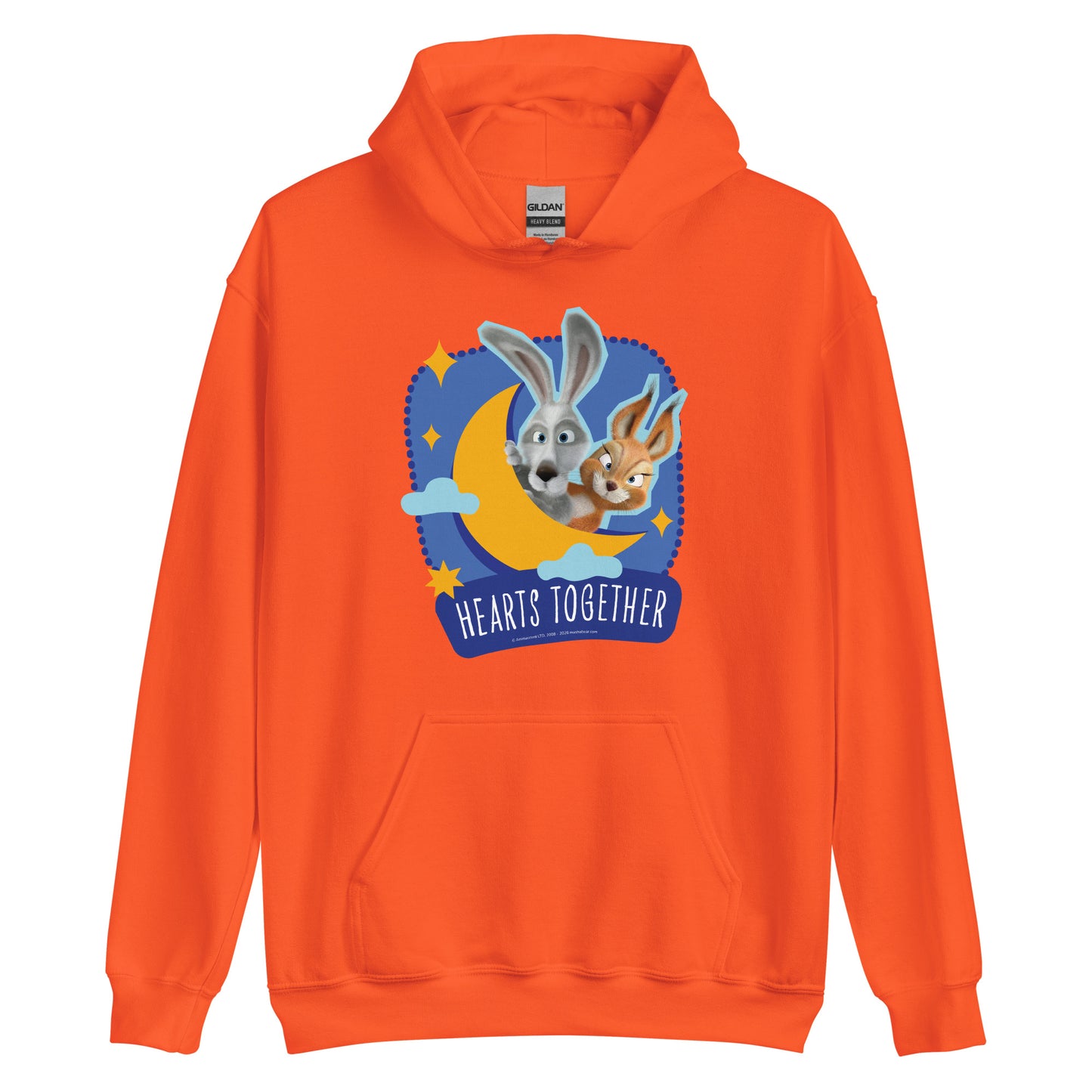 Masha and the Bear Friends Hearts Together Unisex Hoodie Orange T-SHIRT