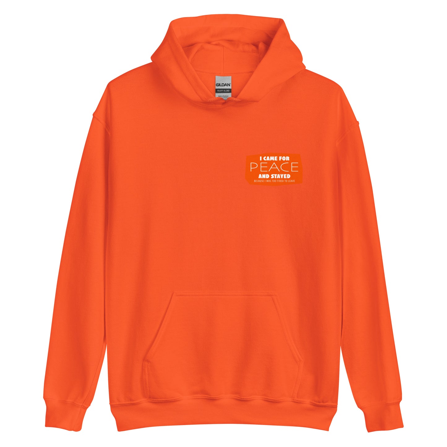 Masha and the Bear Friends I Came for Peace Unisex Hoodie with Back Print Orange T-SHIRT