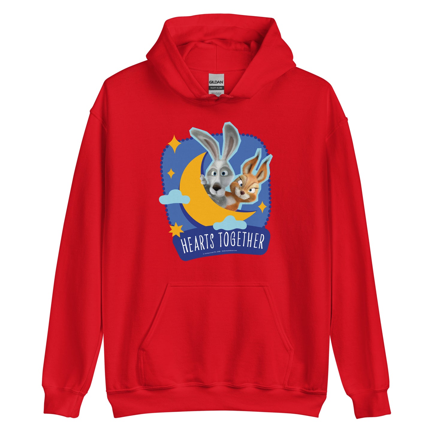 Masha and the Bear Friends Hearts Together Unisex Hoodie Red T-SHIRT