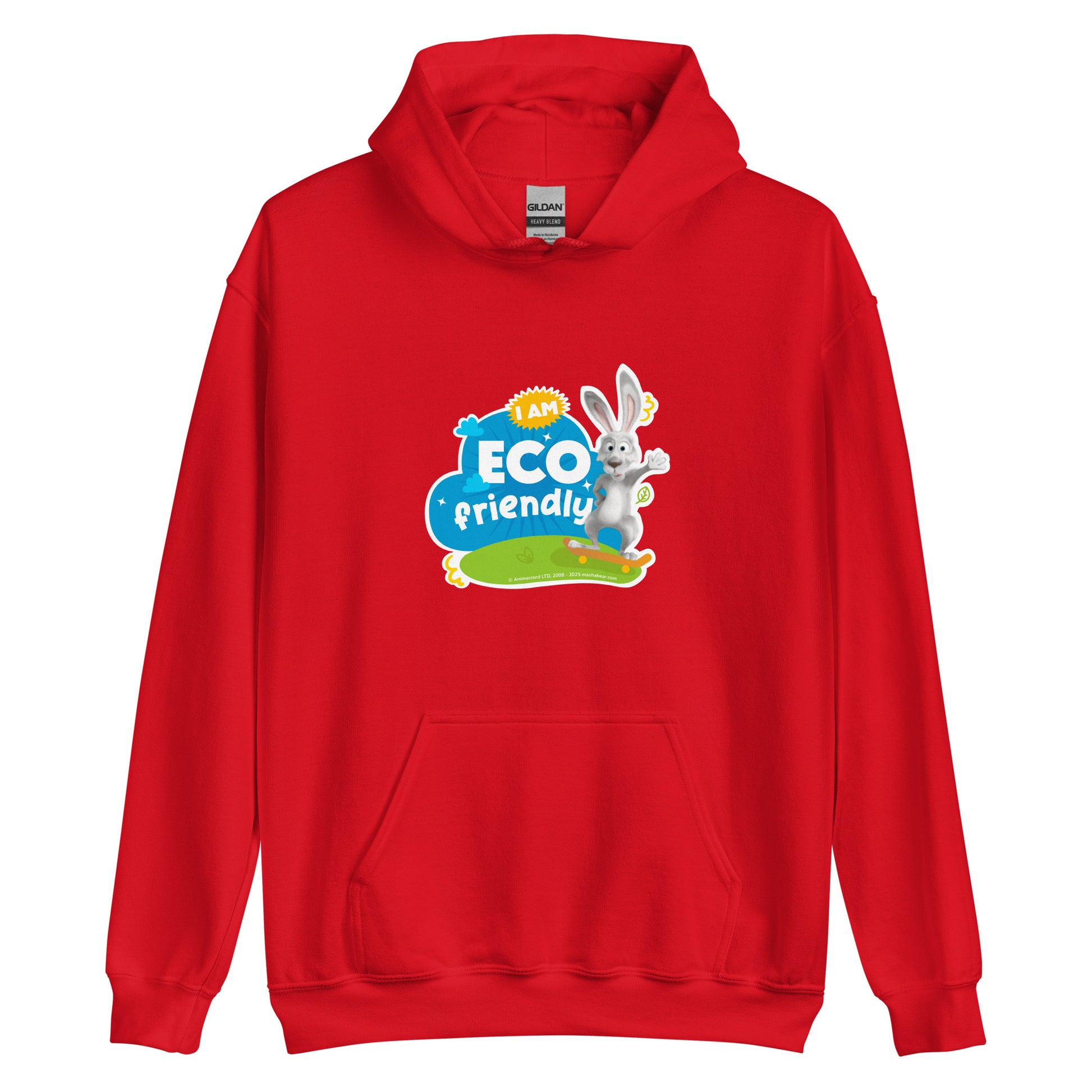 Masha and the Bear Friends Eco Friendly Unisex Hoodie Red T-SHIRT