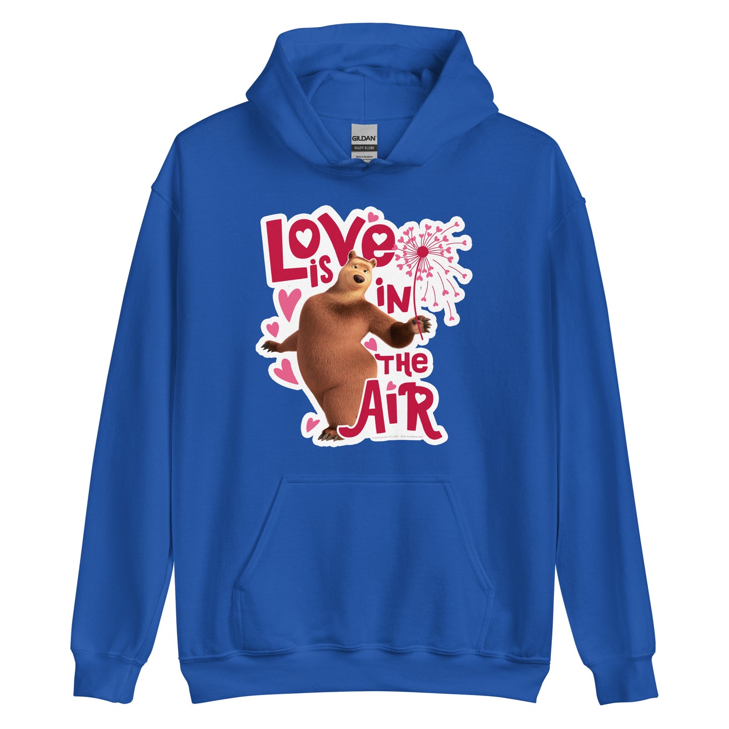 Masha and the Bear Friends Love Is In The Air Unisex Hoodie Royal T-SHIRT
