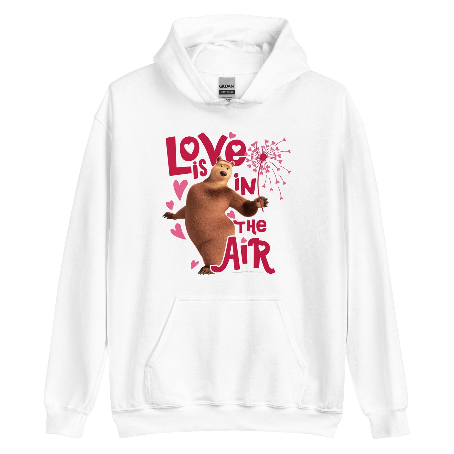 Masha and the Bear Friends Love Is In The Air Unisex Hoodie White T-SHIRT