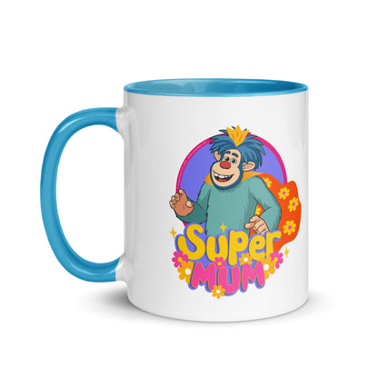 Masha and the Bear Friends Super Mum Mug with Color Inside Blue 11 oz MUG