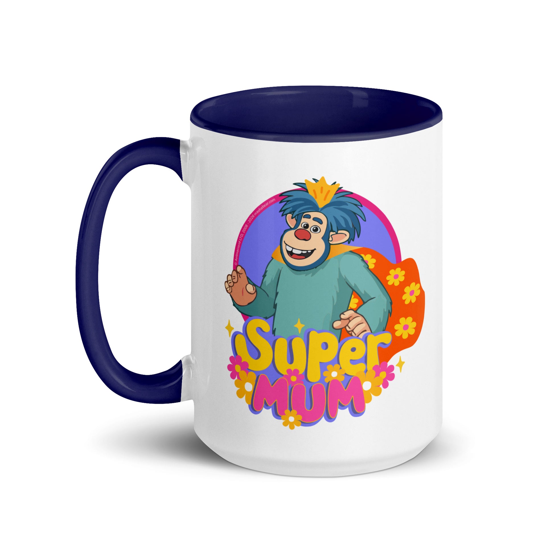 Masha and the Bear Friends Super Mum Mug with Color Inside Dark Blue 15 oz MUG