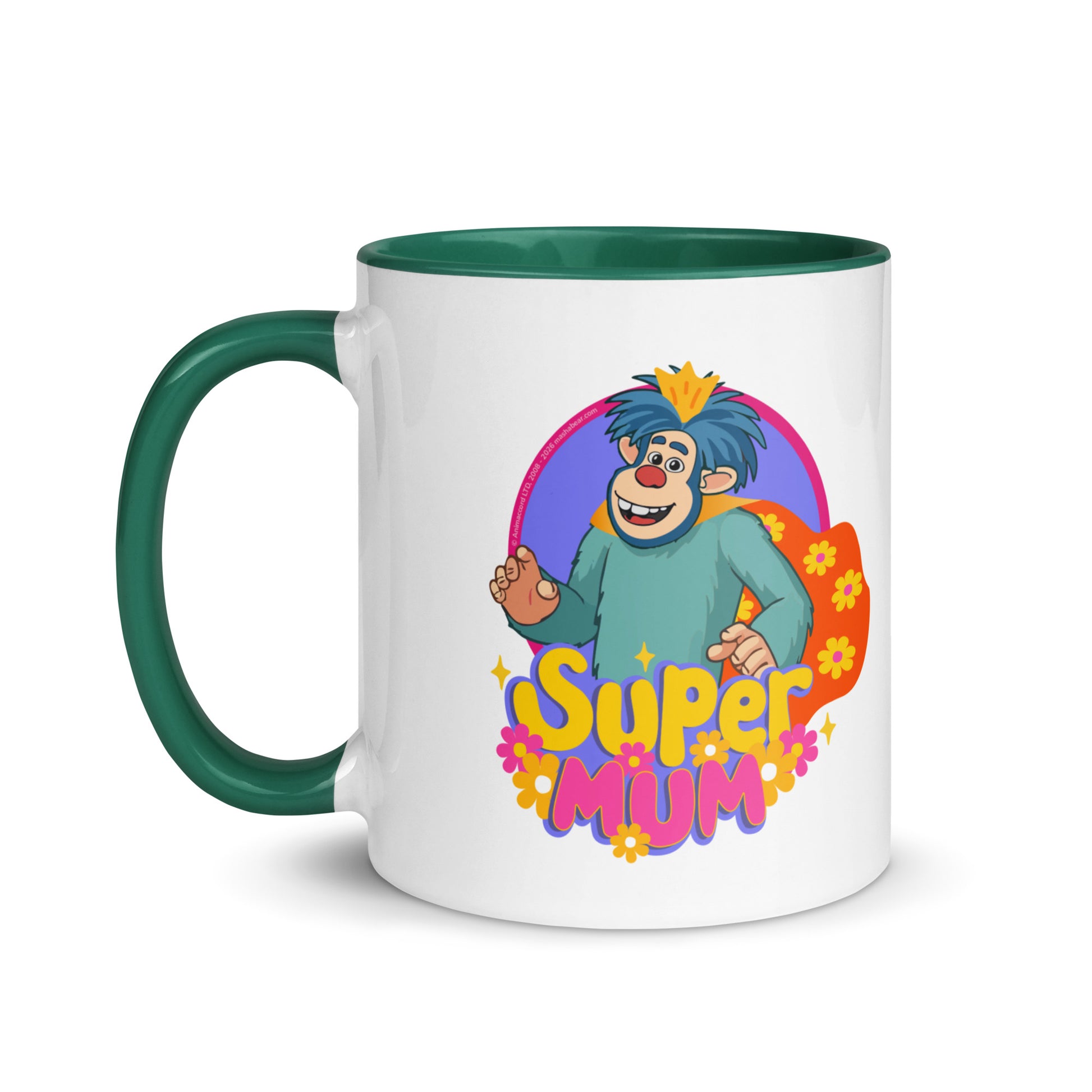 Masha and the Bear Friends Super Mum Mug with Color Inside Dark green 11 oz MUG