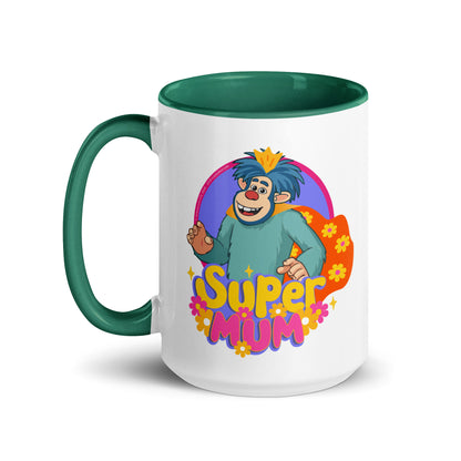 Masha and the Bear Friends Super Mum Mug with Color Inside Dark green 15 oz MUG