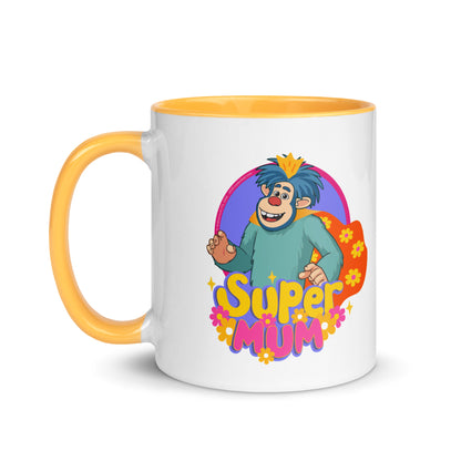 Masha and the Bear Friends Super Mum Mug with Color Inside Golden Yellow 11 oz MUG