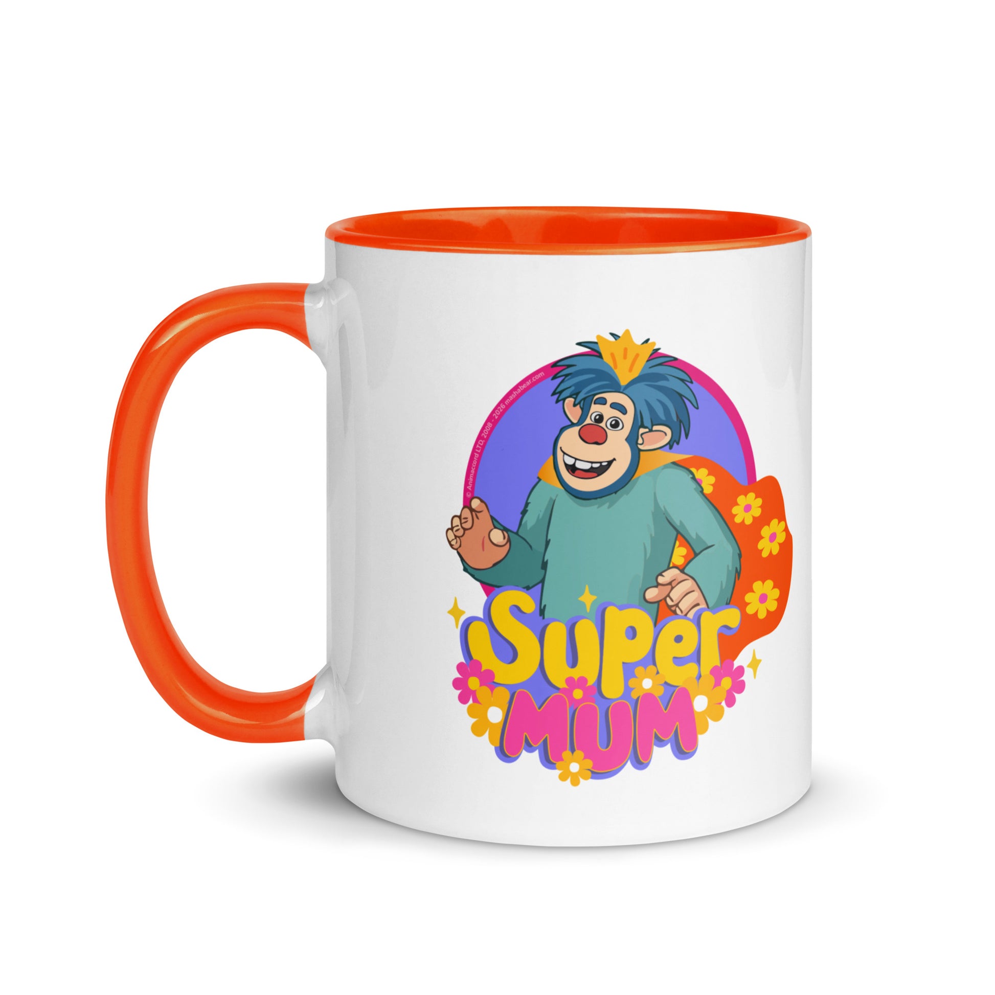 Masha and the Bear Friends Super Mum Mug with Color Inside Orange 11 oz MUG