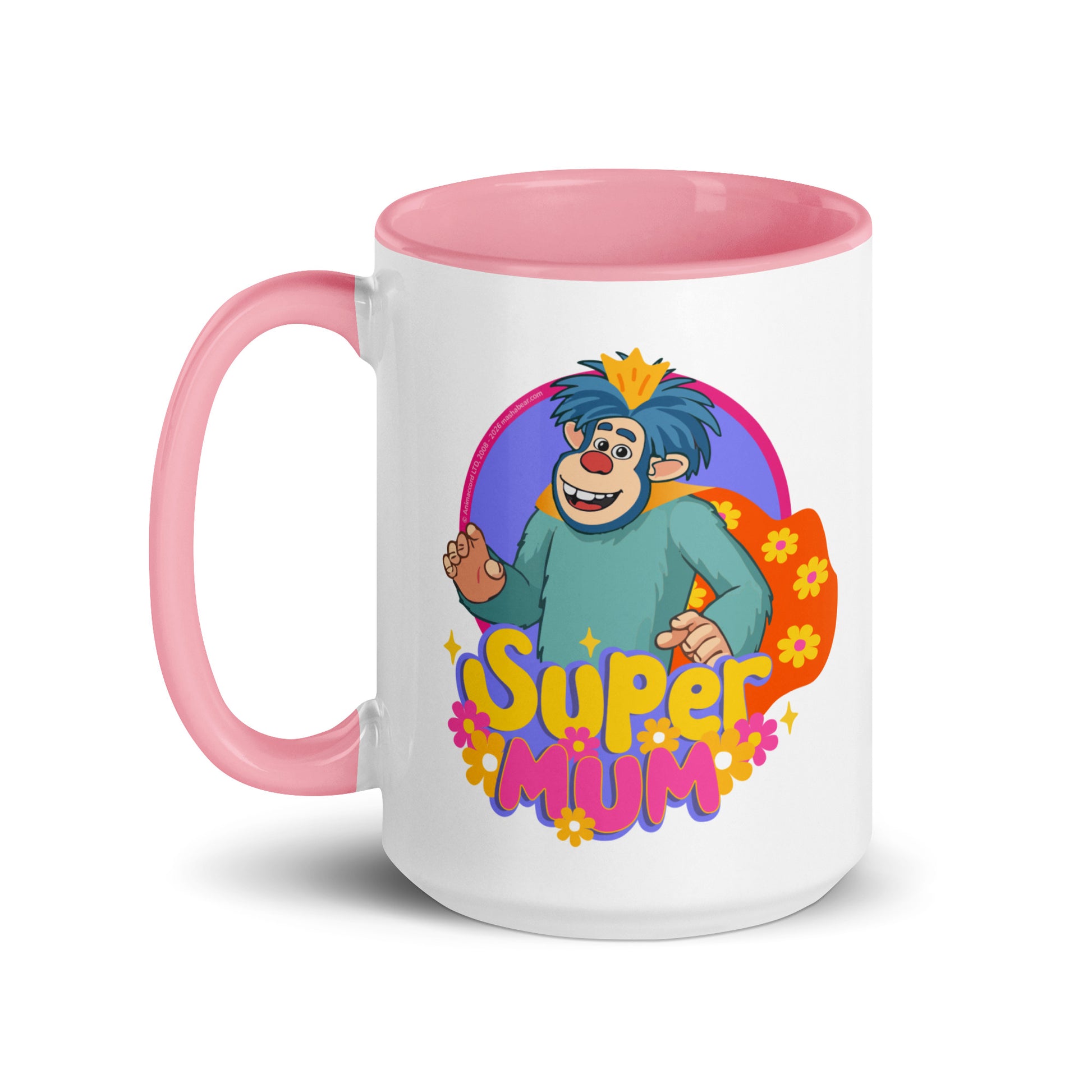 Masha and the Bear Friends Super Mum Mug with Color Inside Pink 15 oz MUG