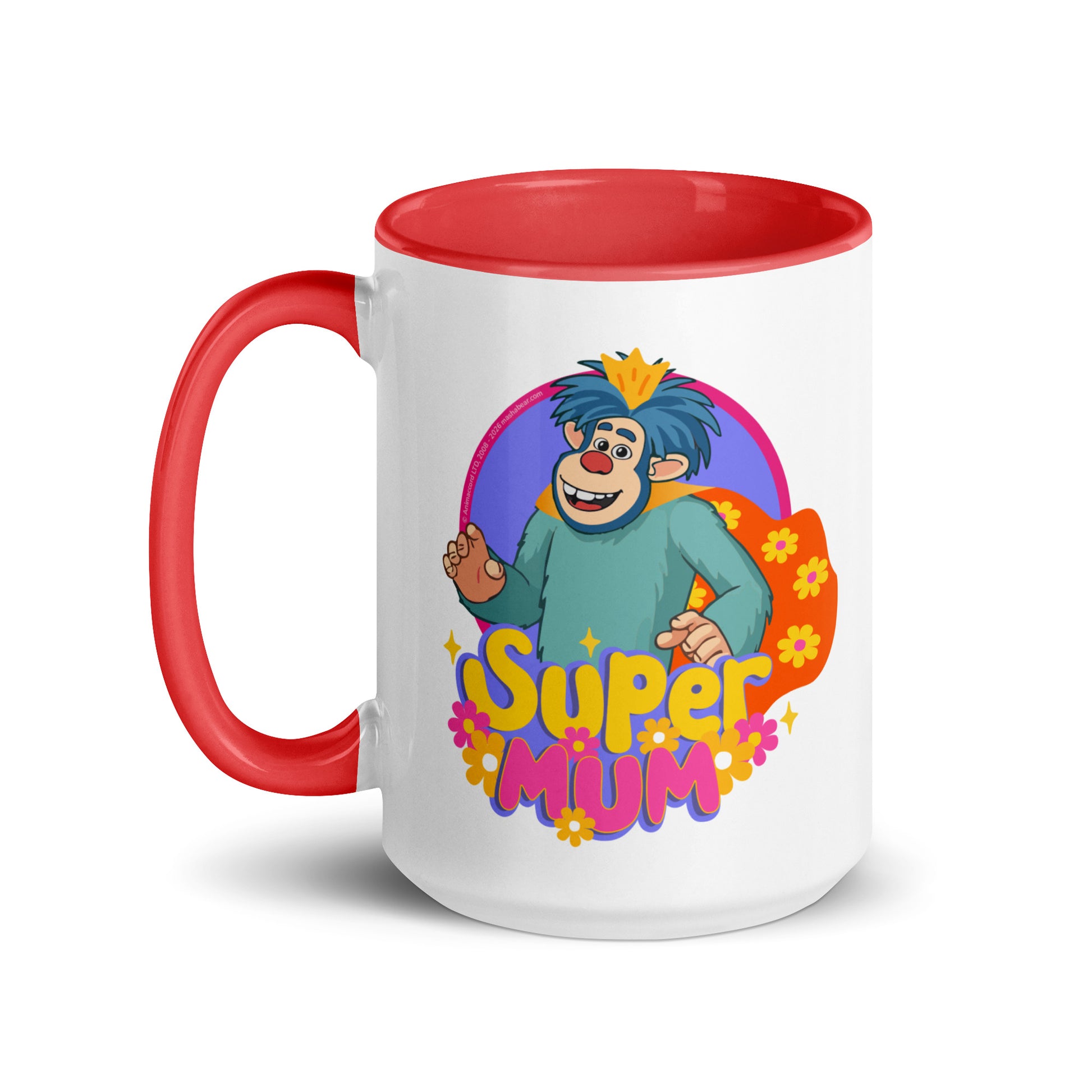 Masha and the Bear Friends Super Mum Mug with Color Inside Red 15 oz MUG
