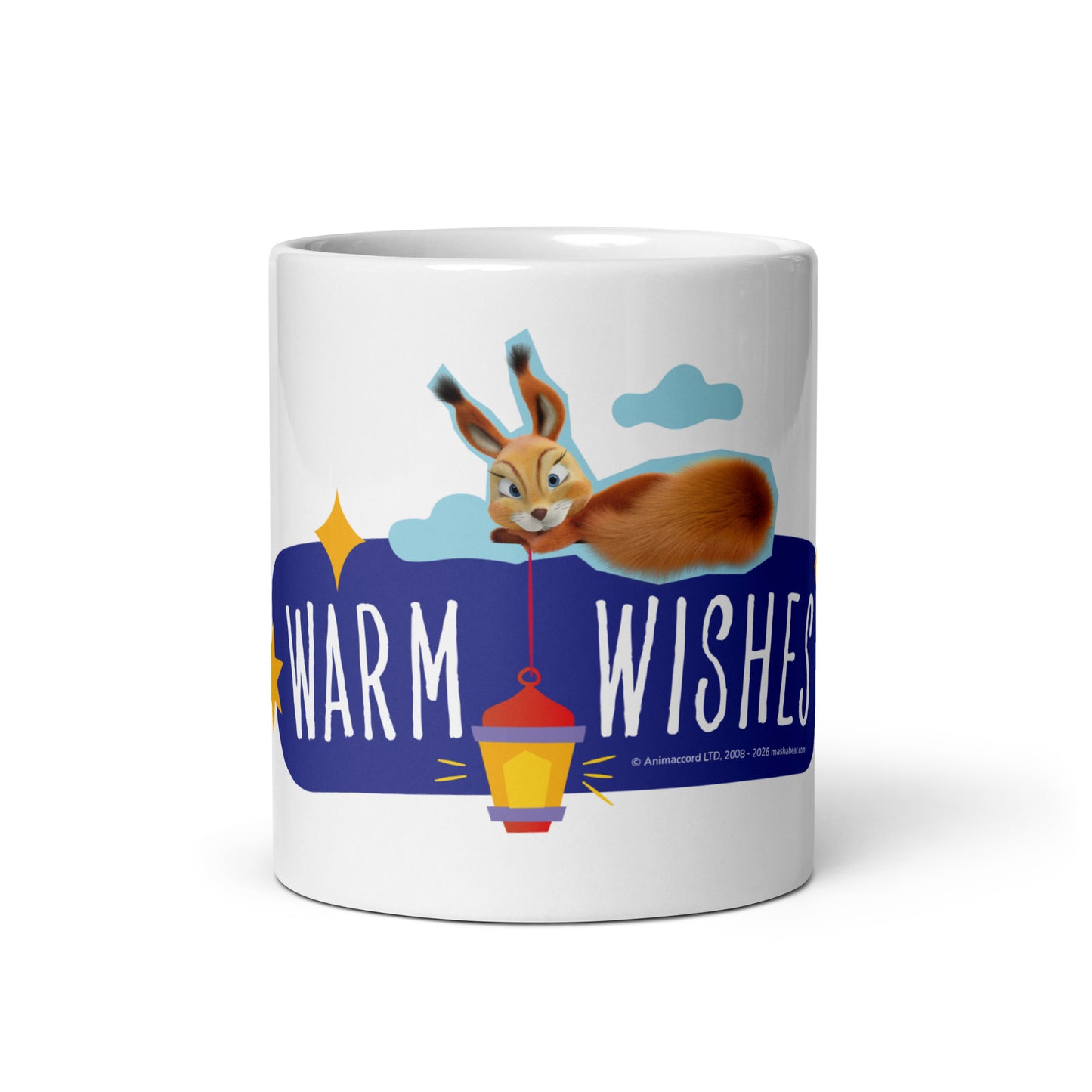 Masha and the Bear Friends Warm Wishes White glossy mug 11 oz MUG