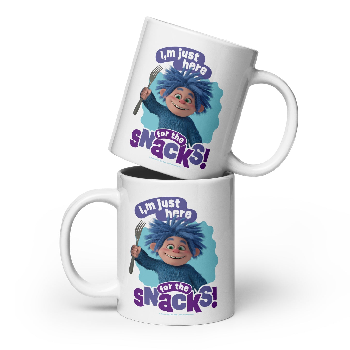 Masha and the Bear Friends Here For A Snacks White Glossy Mug 20 oz MUG