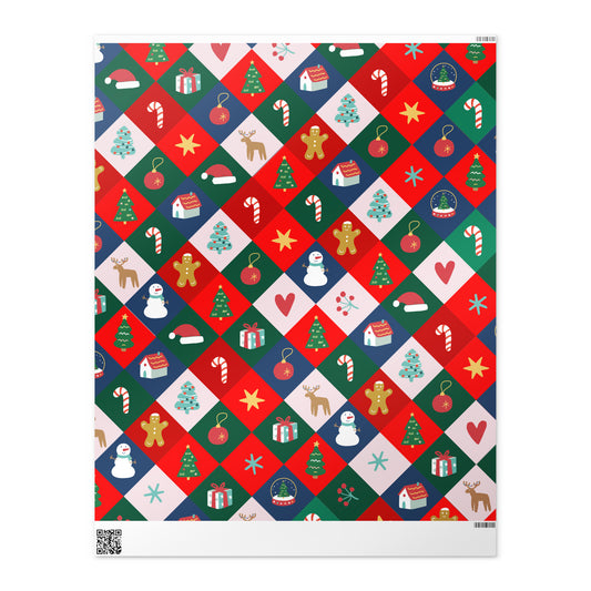 Masha and the Bear Friends Christmas Wrapping paper roll White Glossy 30″×36″ DECOR