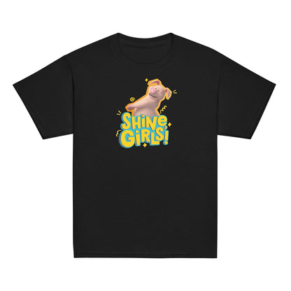 Masha and the Bear Friends Shine Girls! Youth classic tee Black T-SHIRT