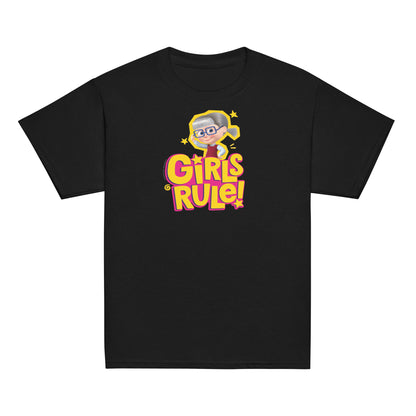 Masha and the Bear Friends Girls Rule! Youth classic tee Black T-SHIRT