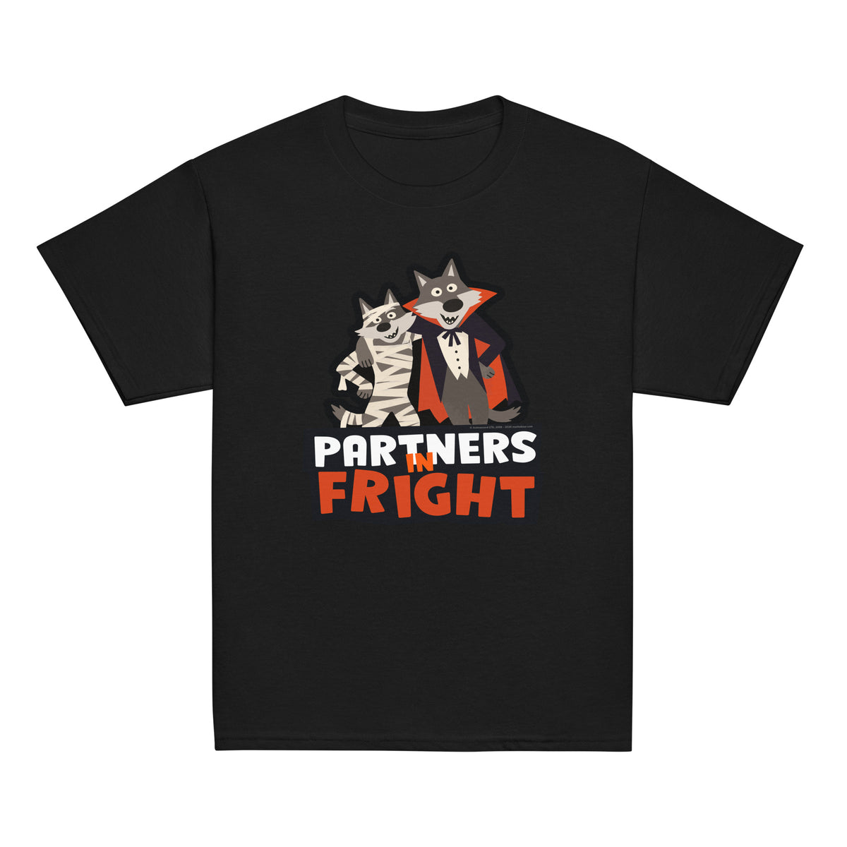 Masha and the Bear Friends Partners in Fright Youth classic tee Black T-SHIRT