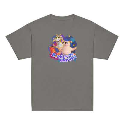 Masha and the Bear Friends Born To Be Bright! Youth classic tee Charcoal T-SHIRT