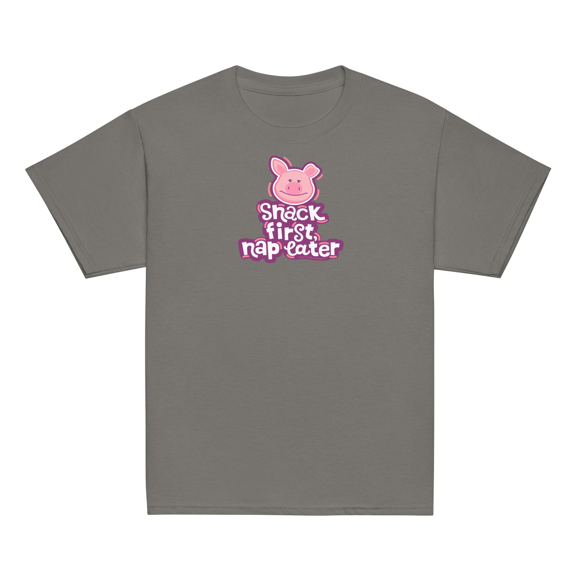 Masha and the Bear Friends Snack First Youth classic tee Charcoal T-SHIRT