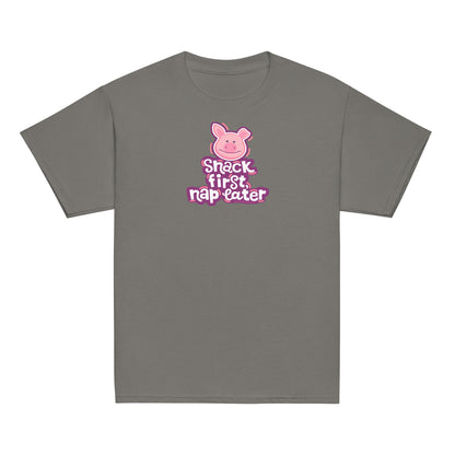 Masha and the Bear Friends Snack First Youth classic tee Charcoal T-SHIRT