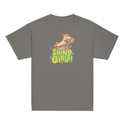 Masha and the Bear Friends Shine Girls! Youth classic tee Charcoal T-SHIRT