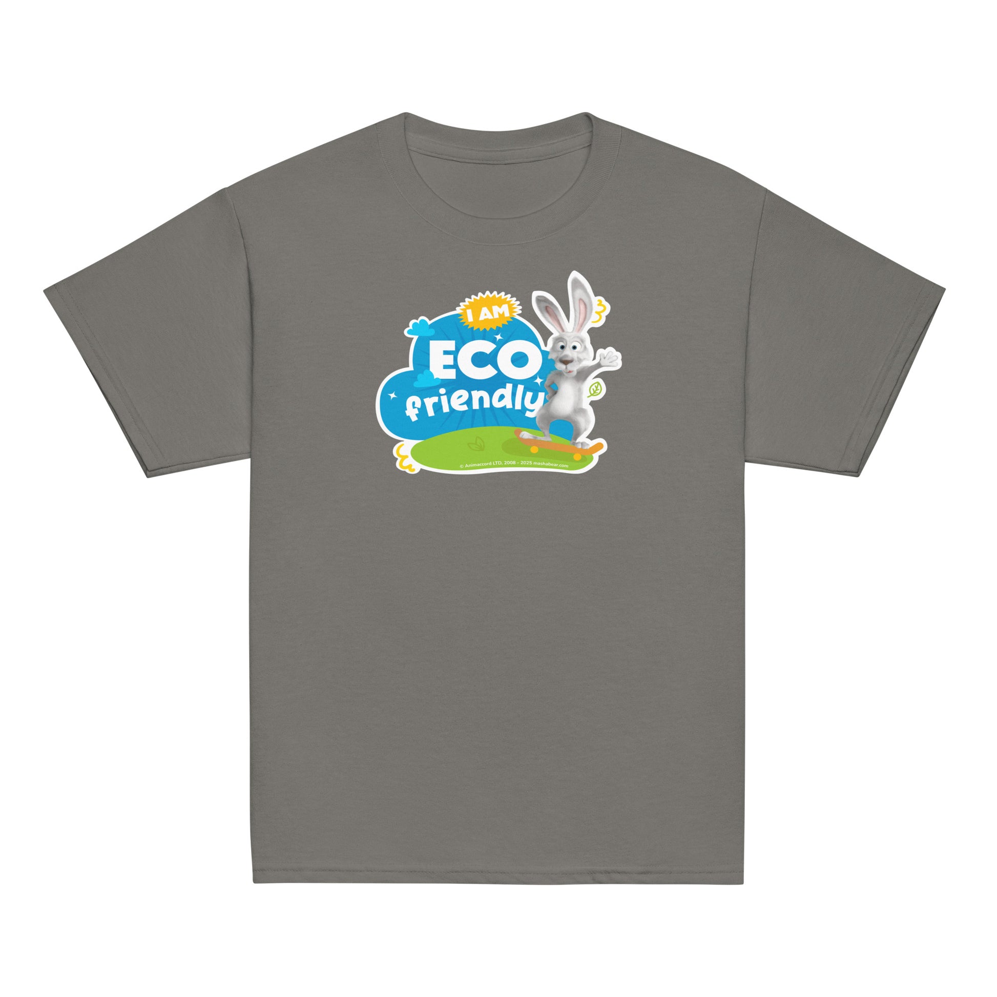 Masha and the Bear Friends Eco Friendly Youth classic tee Charcoal T-SHIRT